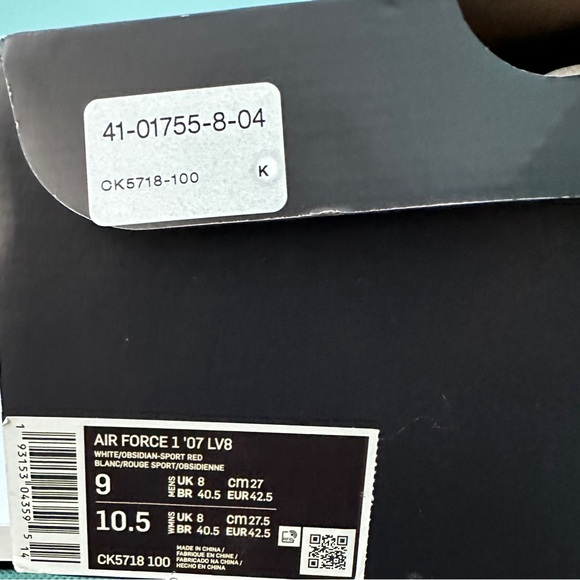NEW NIKE AIR FORCE 1 LOW LV8 07 USA OBSIDIAN WHITE CK5718 100 PO - Picture 11 of 11